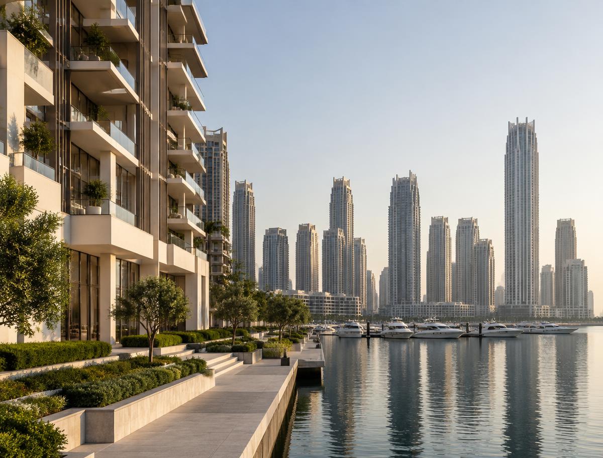 Architectural visualisation of Dubai Creek Harbour